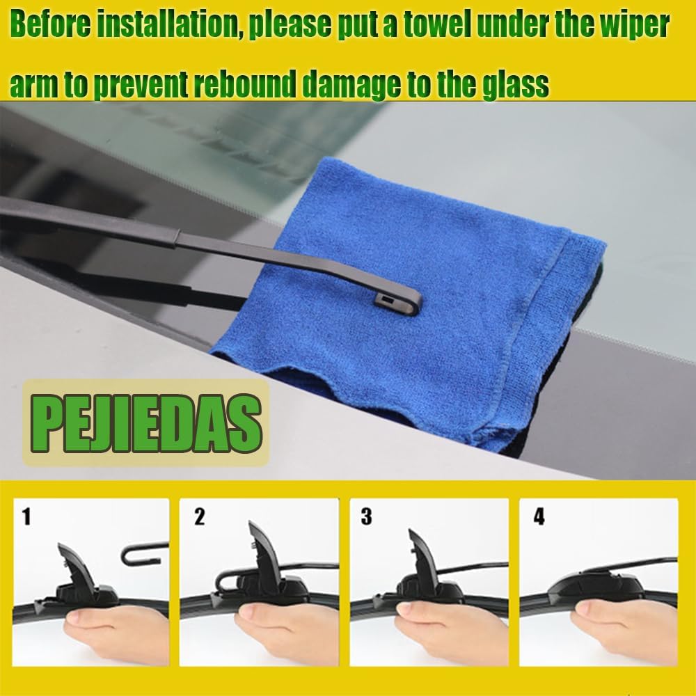 3 Wipers, Front Wiper + Rear Wiper Blades for Dodge Grand Caravan 2008-2020/Chrysler Town & Country 2008-2016 (26 inch + 20 inch + 16 inch Wiper Blades) OE Original Style