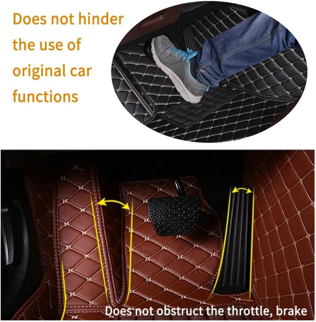 Custom Personalized Floor Mats for Cars,Luxury Full Coverage All Car Floor Mats,Anti-Slip Leather Car Mat Set ,Custom Floor Mats for 99% of Cars, Trucks & SUVs. (Black Dual Tone and White)