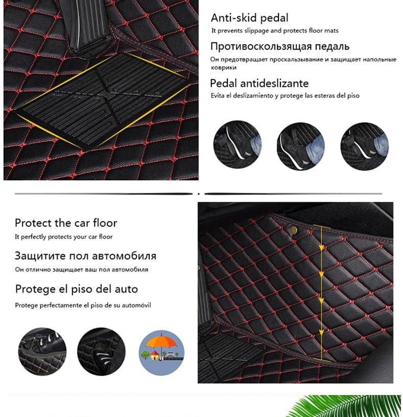 Custom Car Floor Mat Compatible with BMW Mercedes-Benz Toyota Cadillac Lexus Honda Infiniti Nissan Hyundai Kia Audi All Models Cars Sedans SUVs Automotive Mats (Wine red)
