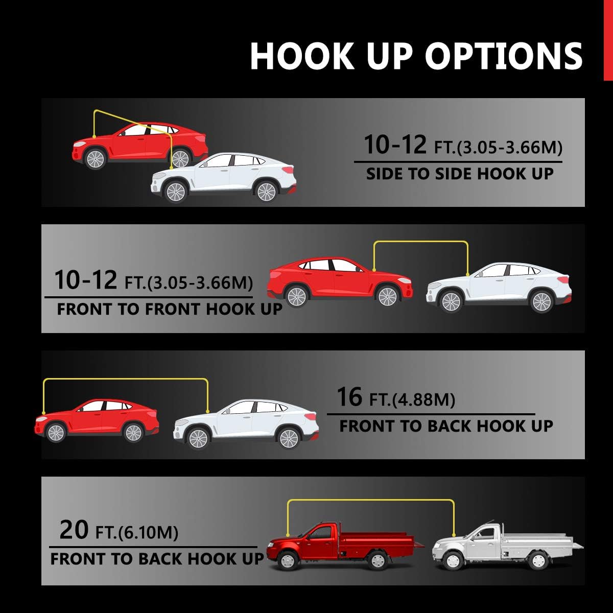 Auto Dynasty Heavy Duty 12Ft 10Gauge Booster Cables Power Jumper 200AMP Emergency Battery Start Car/Motorcycle