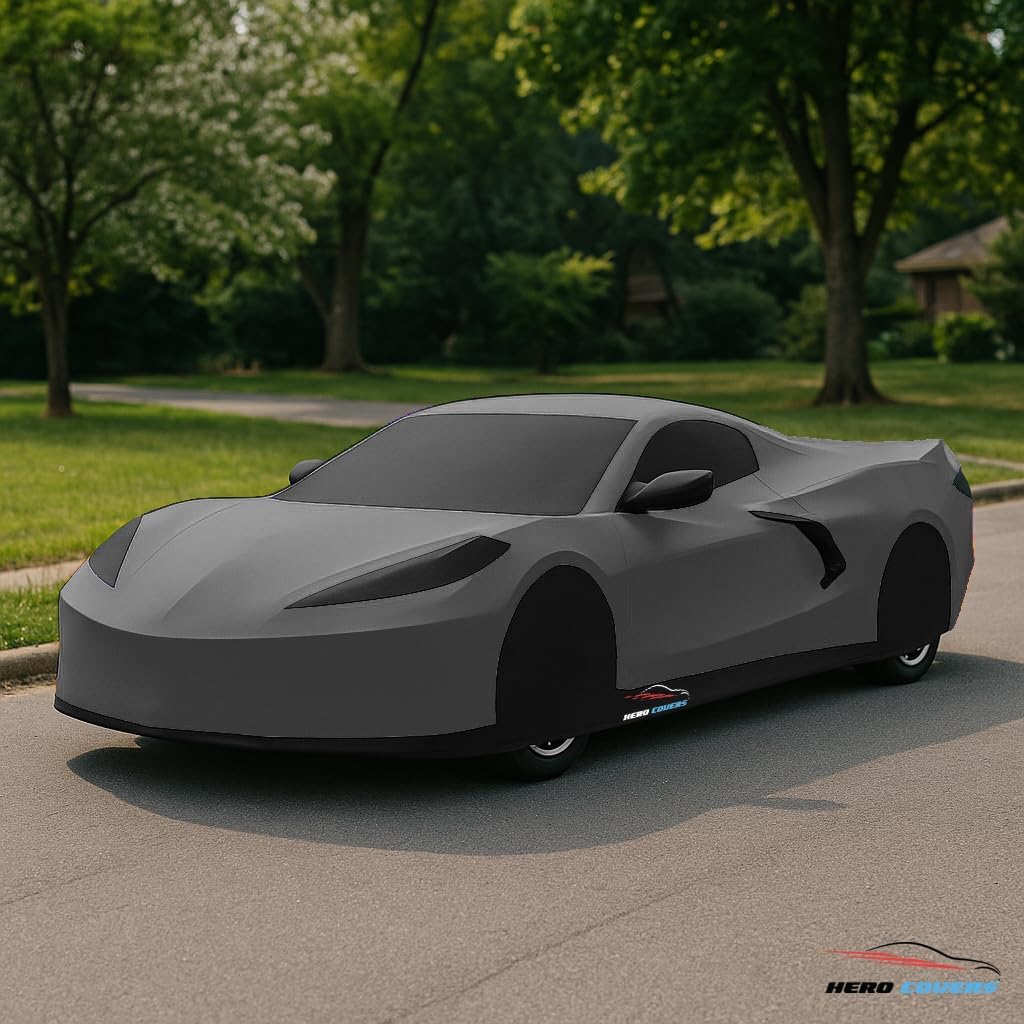 C8 Car Cover Fit for Corvette C8 Indoor and Outdoor Protection (Gray)
