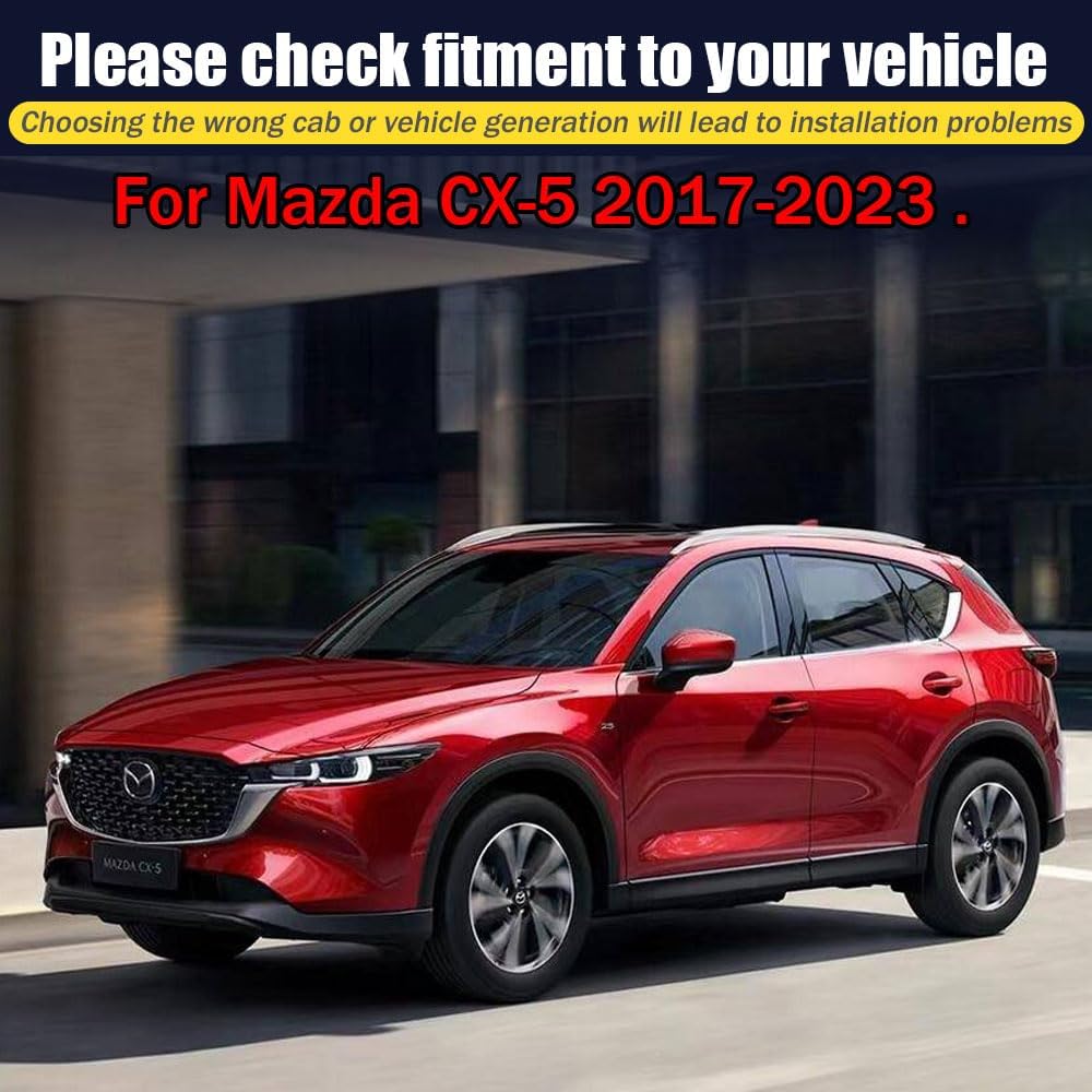 Rain Guards for Mazda CX-5 2017-2023, Tape-on Side Window Deflectors for Mazda CX-5, Window Visors for Mazda Cars, for Mazda Car Accessories 4 Rain Guards & 2 Car Coasters