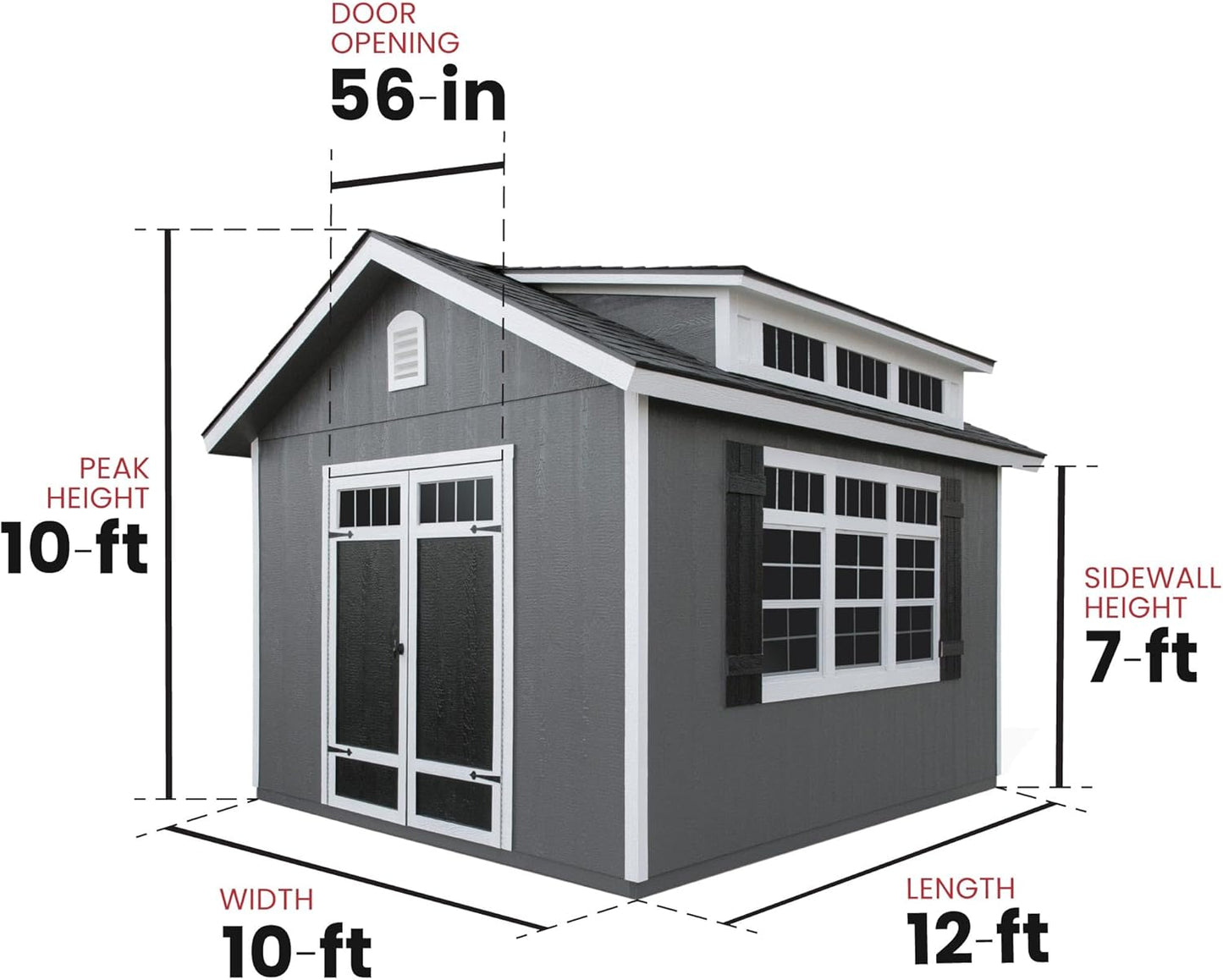 Handy Home Products Windemere 10x12 Do-it-Yourself Wooden Storage Shed with Floor, Beige