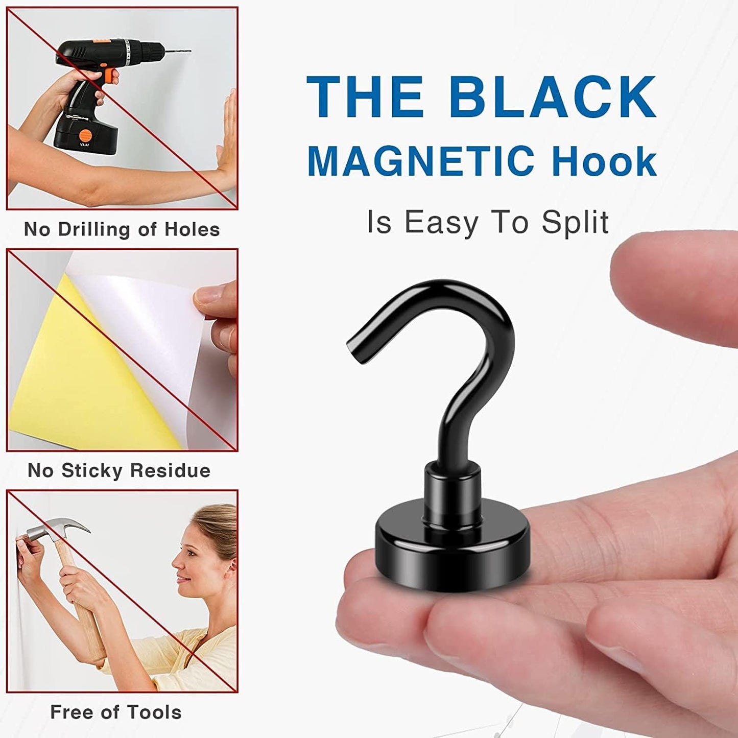 LOVIMAG Magnetic Hooks, 30Lbs Strong Magnetic Hook for Cruise, Magnet Hooks for Hanging, Classroom, Fridge, Refrigerator, Ceiling, Office, Kitchen. Grill, Garage- 25 Pack