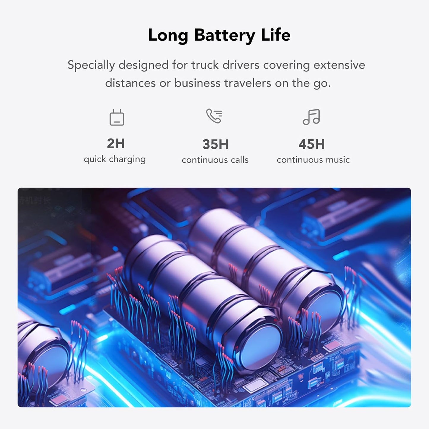 NUROUM Wireless Headset with Mic for Work, Trucker Bluetooth Headset with Noise Cancelling Microphones, Single Ear, Multi-Point/Mute, 45H Playback for Call Center/Work from Home/Office HP31SN