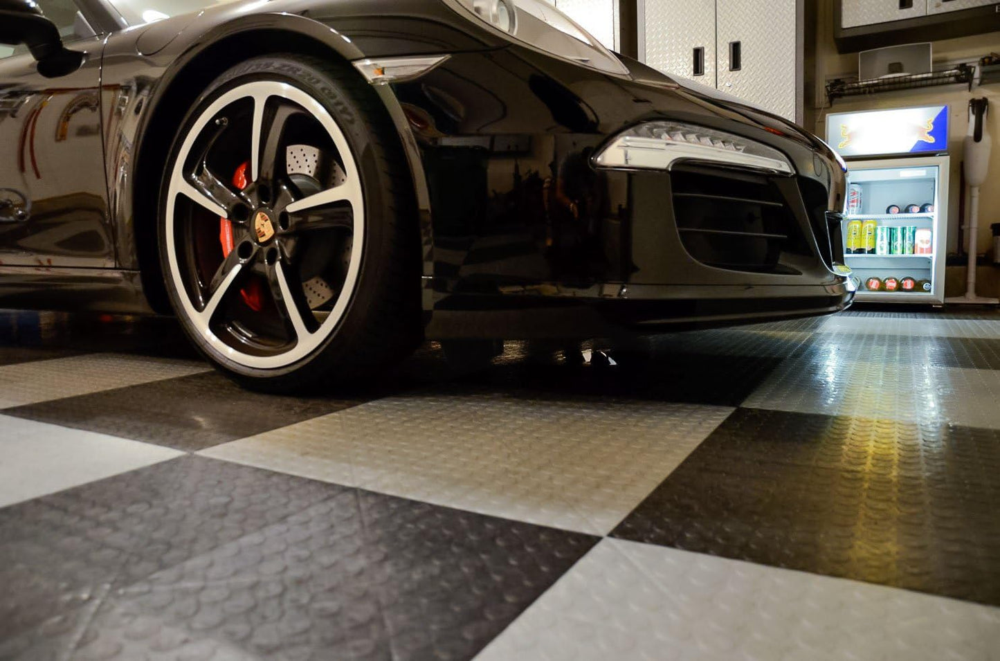 Big Floors RaceDeck CircleTrac, Interlocking Non-Slip Garage Flooring Tile, Durable, Modular, Heavy-Duty Copolymer, Easy Install (Beige, 24 Pack of 12 x 12" Tiles)