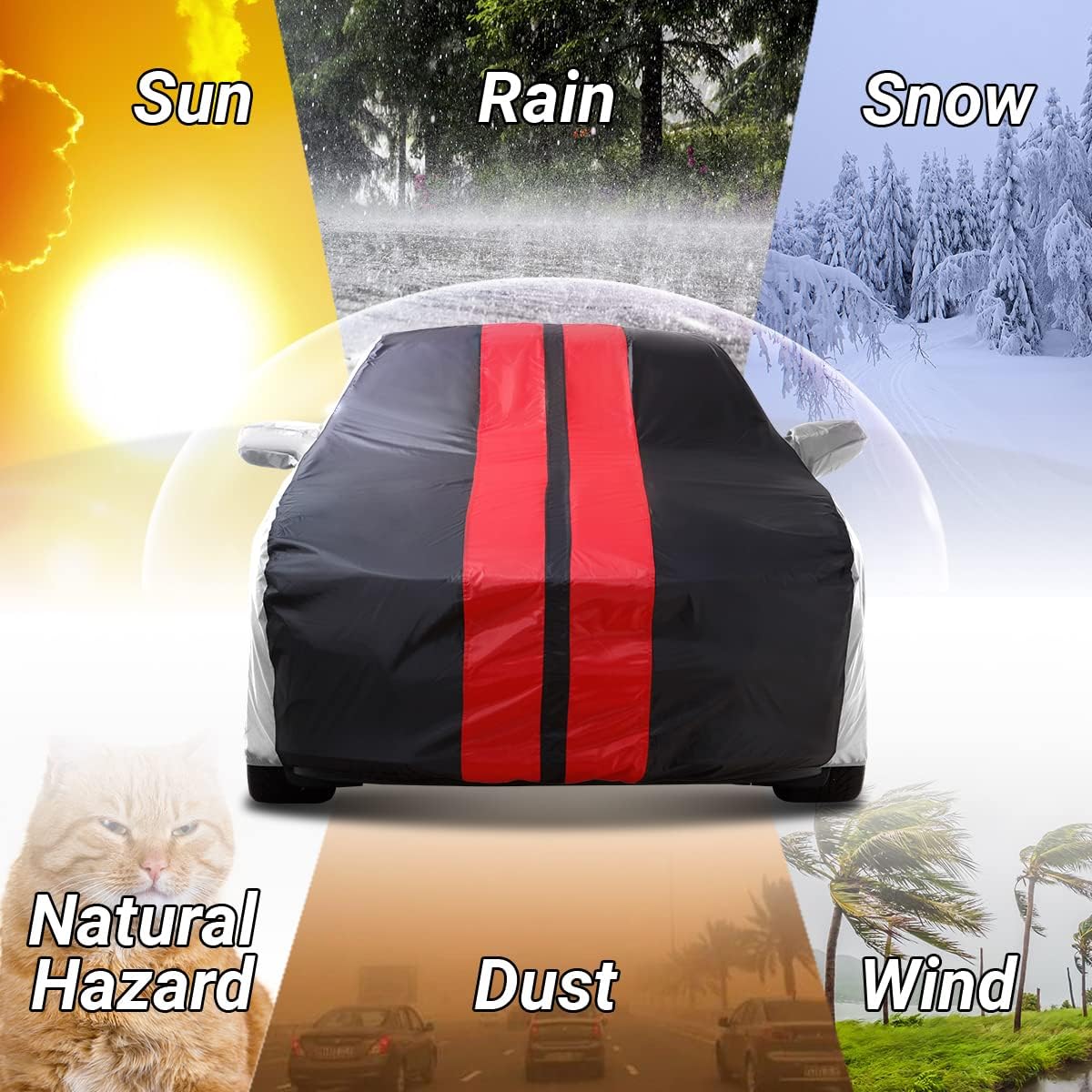 iCarCover Custom Car Cover Compatible with Camaro 1993-2002, Waterproof All Weather Rain Snow UV Sun Protector Full Exterior Indoor Outdoor Car Covers, Tribe (Gray/Black)
