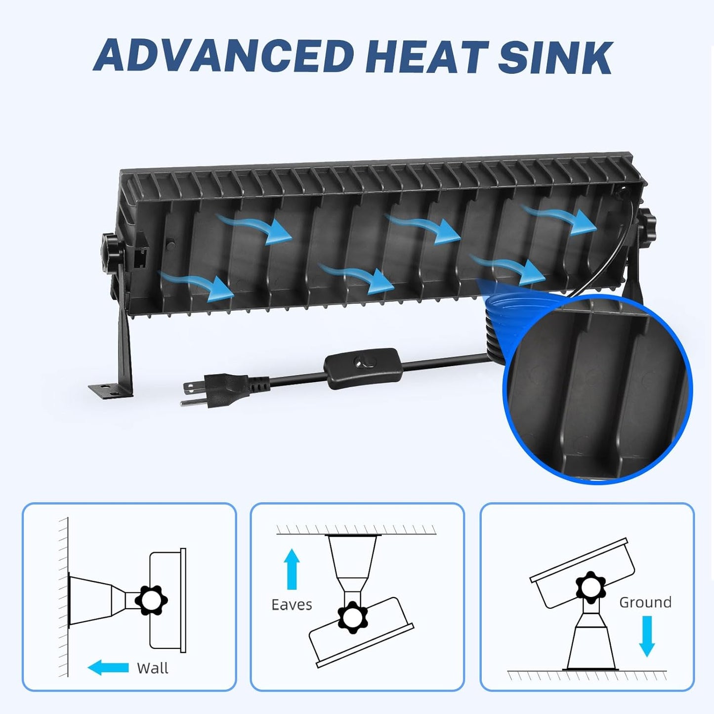 2 Pack LED Shop Lights, 100W 11000LM Plug in Garage Light with 6FT Power Cord, IP66 Waterproof Work Bench Shop Lights for Garage, Workshop, Warehouse, Outdoor, Yard, Garden