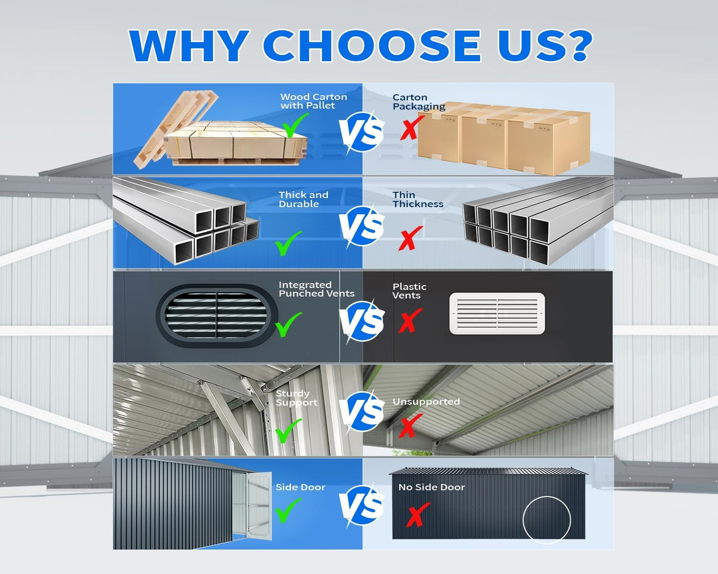 10x20 FT Outdoor Storage Shed, Metal Garage Shed with 2 Lockable Doors, Large Metal Building with 4 Air Vents, Galvanized Steel Prefab Garage Sheds for Car, Truck, Tool, Dark Gray