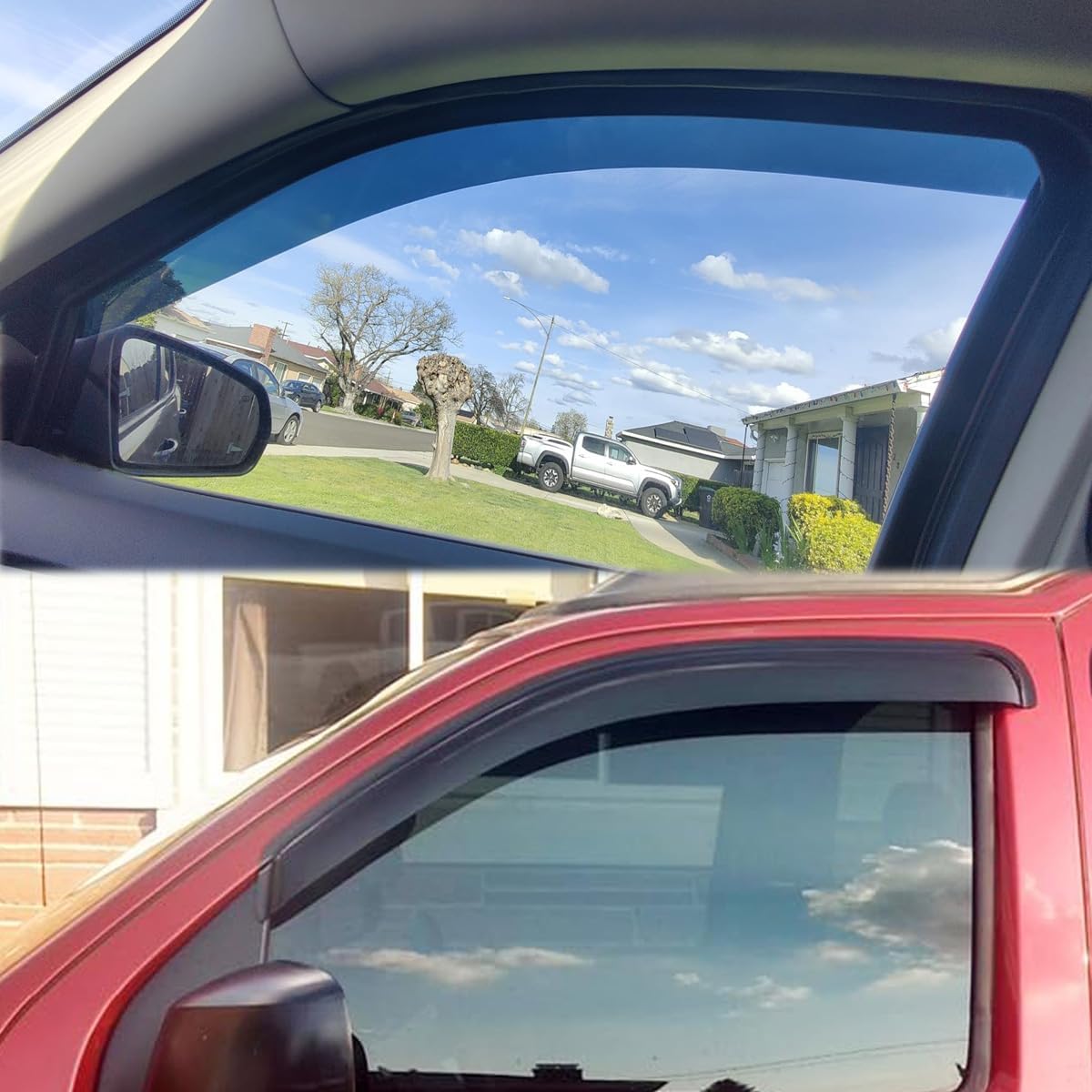 4pcs Outside Mount Style Sun Rain Guard Durable Side Window Wind Deflectors Dark Smoke Vent Window Visors Compatible with Acura ILX 2012-2023 HO76