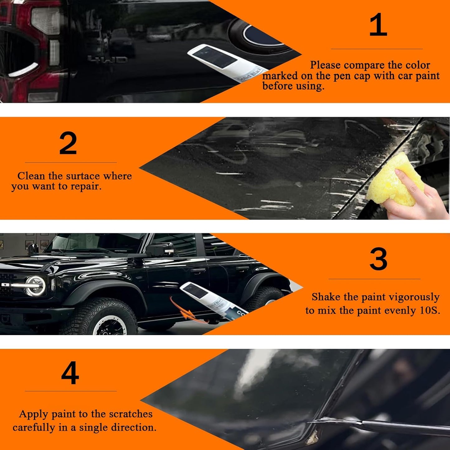 UA/UD/M6373/M6877 Black Ebony Touch Up Paint for Ford, Car Paint Pen Scratch Repair Two-In-One Touch Up Paint, Premium Car Scratch Remover for Deep Scratches