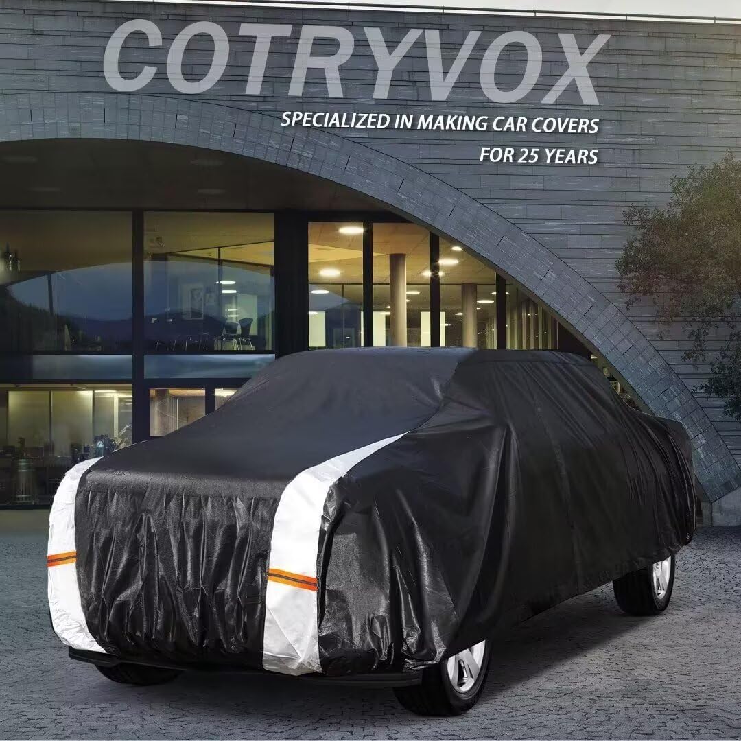 GMC Sierra Truck Cover Custom Fit 2002-2018 Regular Cab Long Bed(8.15') with Door Zipper, 10 Layers Outdoor Heavy Pickup Truck Cover Waterproof All Weather, Wind Dust Sun Protector.