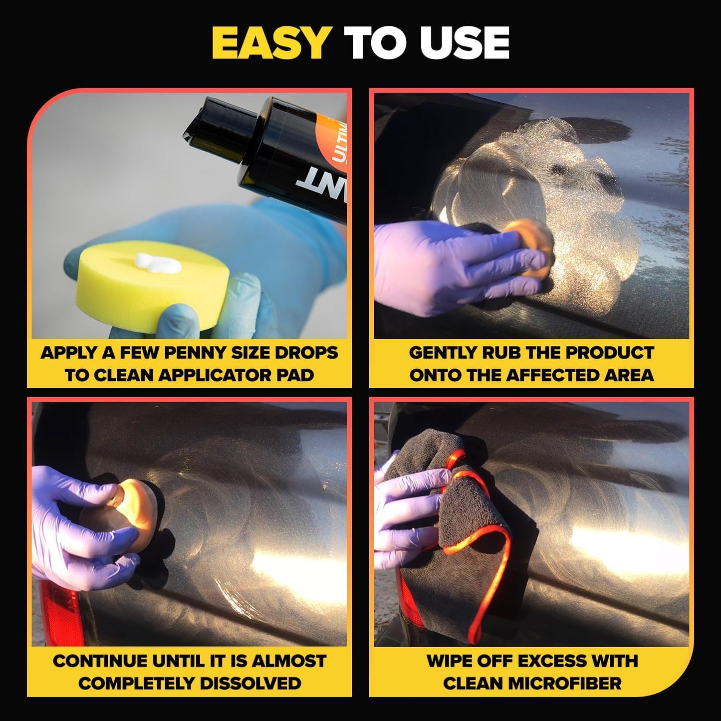 Carfidant Scratch and Swirl Remover - Car Scratch Remover for Vehicles Paint - Polishing Compound for Cars - Universal Repair Car Paint - 8.4 fl. Oz with Buffer Pad