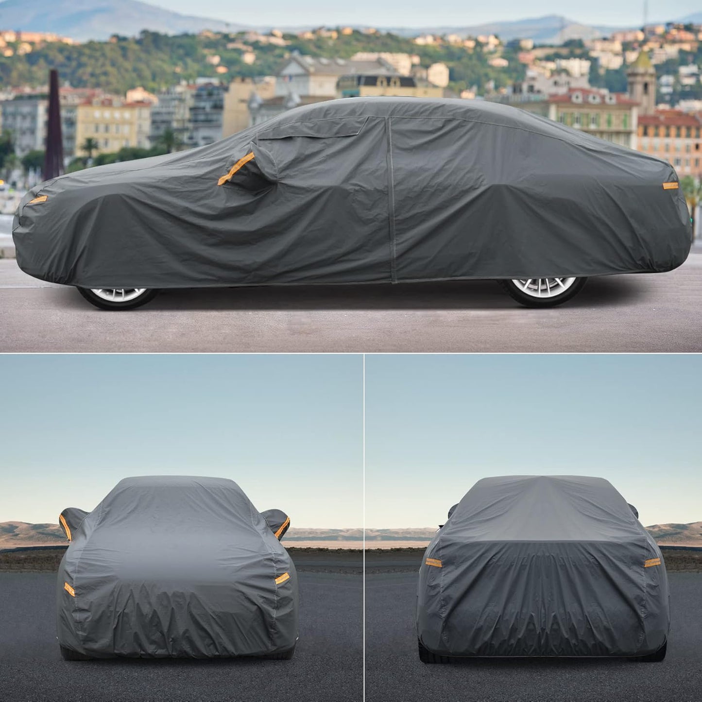 Premium Car Cover Custom Fit Ford Explorer (1995-2025), 16 Layers Heavy Duty Car Cover Waterproof All Weather with Zipper Door for Sun Rain Snow Dust Uv Protection