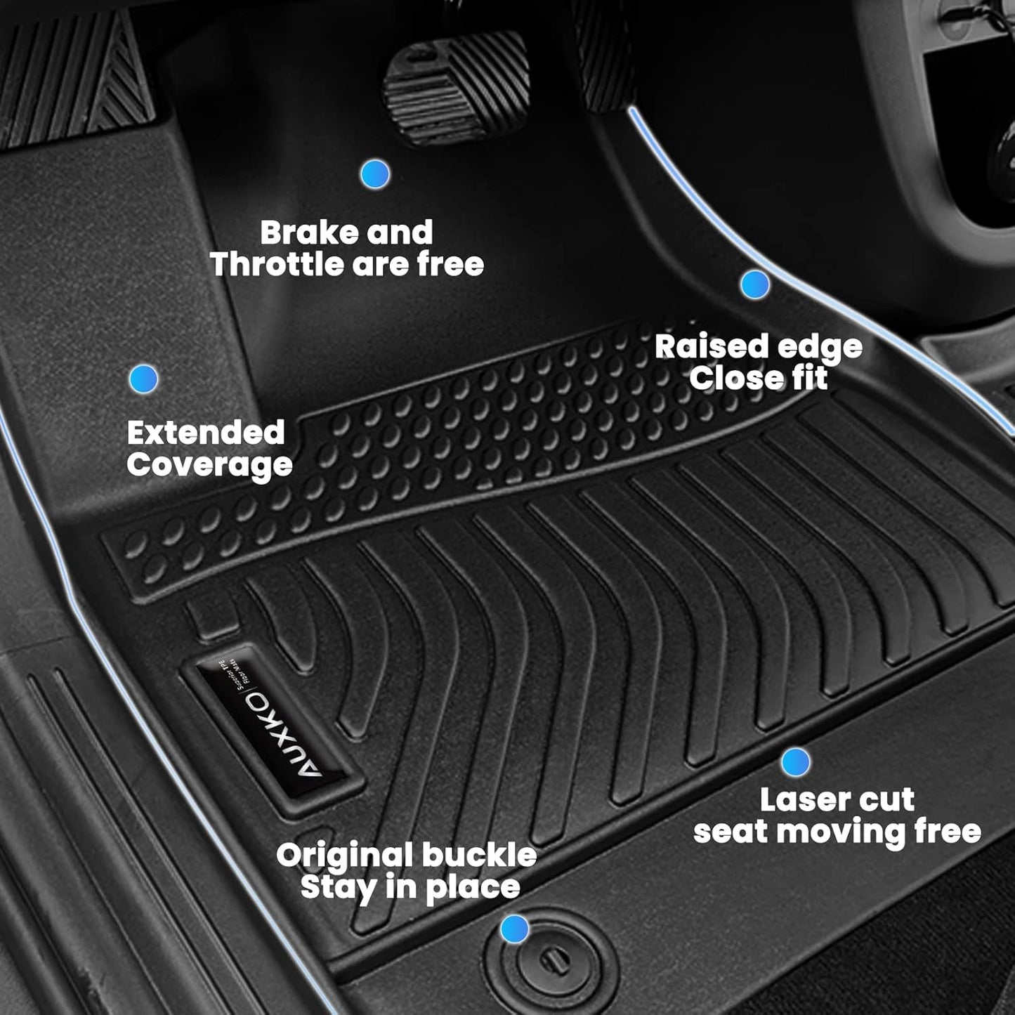 Auxko All Weather Cargo Liner Fit for Honda CRV 2023 2024 2025 2026 (Non Hybrid) Lowest Position TPE Rubber Liners CRV Accessories All Season Guard Odorless Anti-Slip Cargo Mat Black