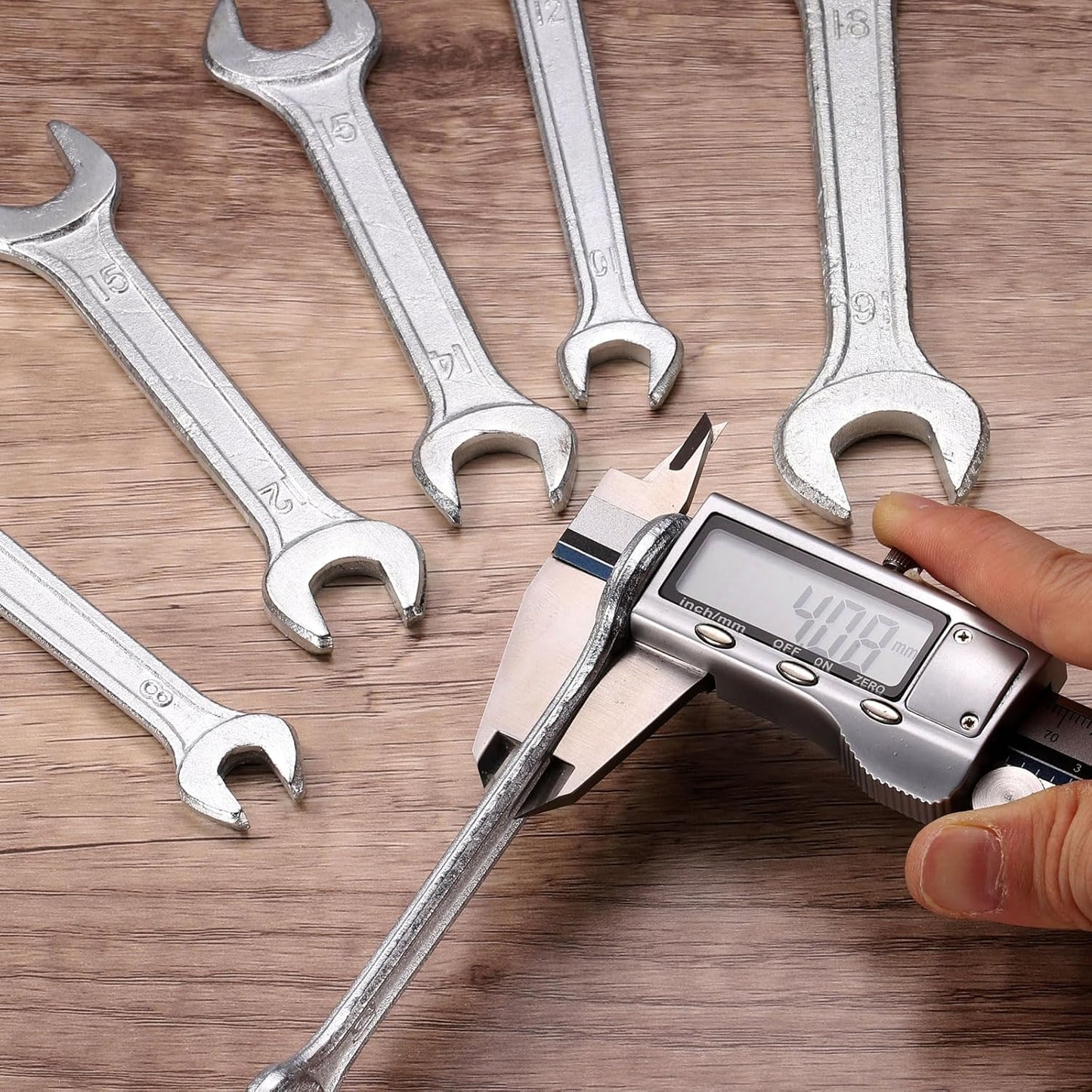 HARFINGTON Double Open End Wrench 8mm x 10mm Metric 15 Degree Offset Angle Small Flat Head Wrench Galvanizing Open Ended Spanner for Automotive Repair Furniture Assembly
