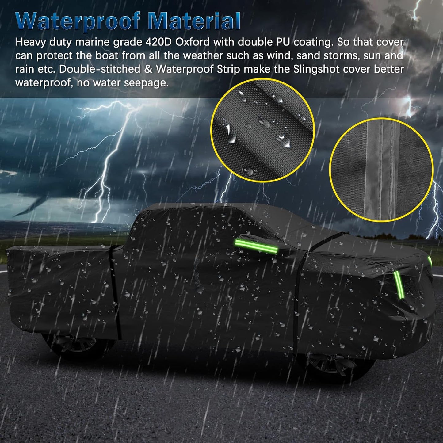 for Chevy Silverado 1500 Crew Cab 6.6 ft. Bed Truck Cover, Waterproof All Weather Car Covers with Zipper Windproof Heavy Duty Protection for 2000-2023 Silverado 1500/GMC Sierra 1500(UP to 241.7‘’L)