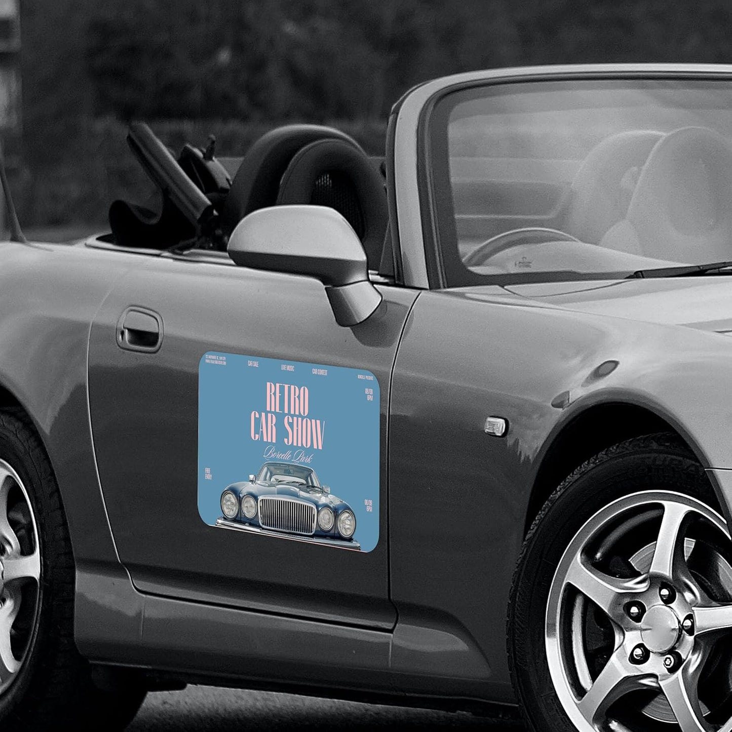 Custom Car Magnet for Business 2 Pack | Personalized Logo, Text, and Image Reflective Magnetic Signs for Vehicles | Effective Advertising Signs | Various Size | Weather-Resistant - 24x48in