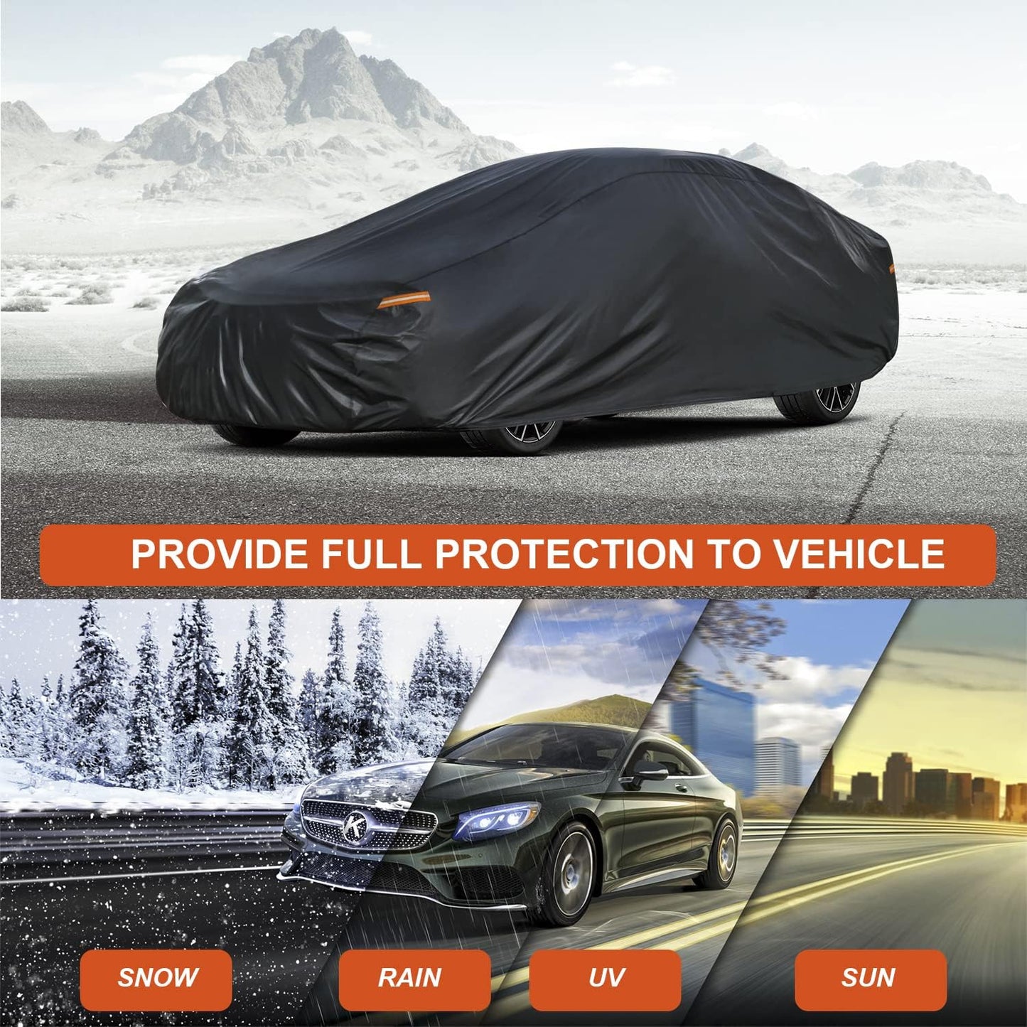 Kayme 7 Layers Car Cover Custom Fit for Mercedes Benz SLK Class 200 230 250 280 320 350 (1996-2025) Waterproof All Weather for Automobiles, Outdoor Full Cover Rain Sun UV Protection.