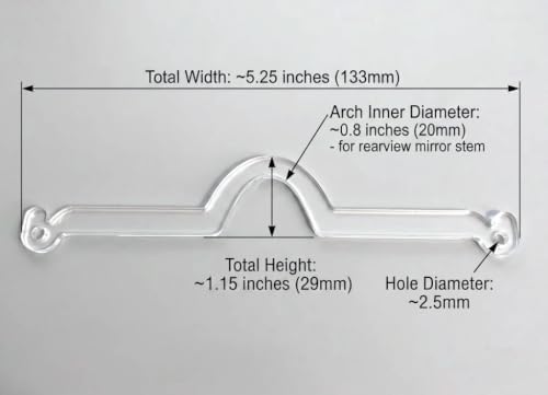 Set of 10 Rearview Mirror Charm Hanger Blanks, Acrylic Car Ornament Hooks - Image 2
