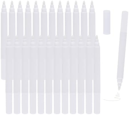 24 PCS White Liquid Chalk Markers, Fine Tip Neon Erasable Pens by Unknown
