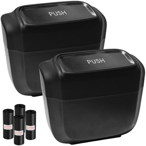 2PCS Auto Trash Can with Lid, Leakproof Waterproof Car Plastic Dustbin with 60 by Unknown