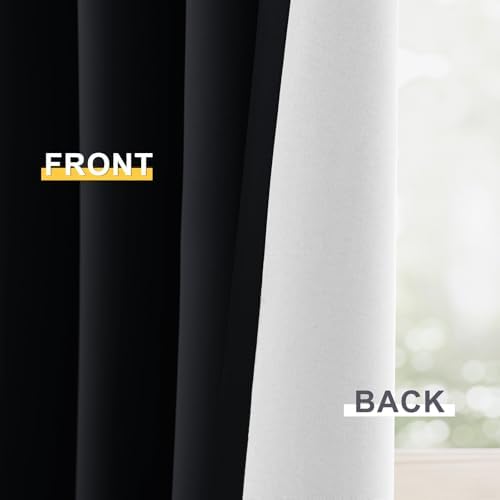Yakamok Black 100% Blackout Curtains 72 Inches Long - Image 6