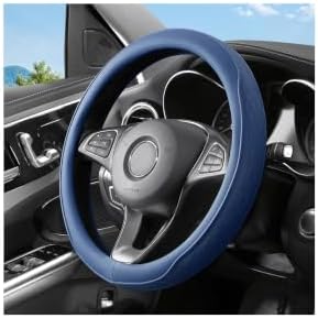 Zpana 14.5-15" Car Steering Wheel Cover, Breathable Soft Leather, Dark Blue by Zpana