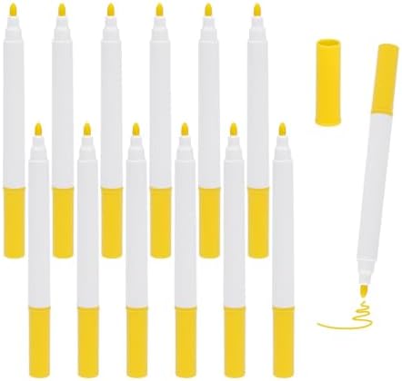 12 PCS Yellow Liquid Chalk Markers, Fine Tip Neon Erasable Pens by Unknown