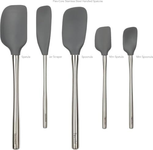 Tovolo Stainless Steel Handled Silicone Spatula Set of 5 Charcoal Gray - Image 3