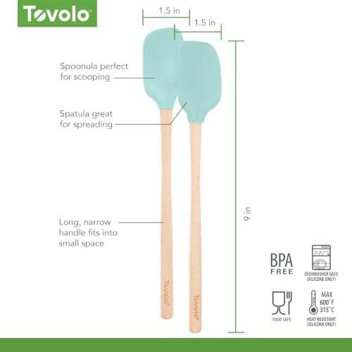Tovolo Mini Spoon Spatula Wooden Handle Set - Image 5