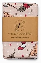 Wildflowers Microfiber Kitchen Towels | Cookies and Milk Pattern | Waffle by FlourishPetProducts