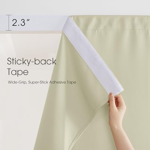 NICETOWN Gazebo Curtains Windproof Adhesive Top W84xL96 Light Beige - Image 2