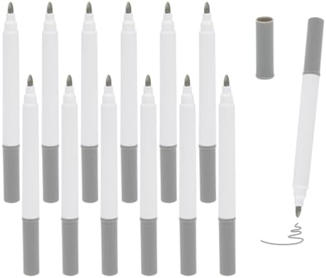 12 PCS Grey Liquid Chalk Markers, Fine Tip Neon Erasable Pens by Unknown