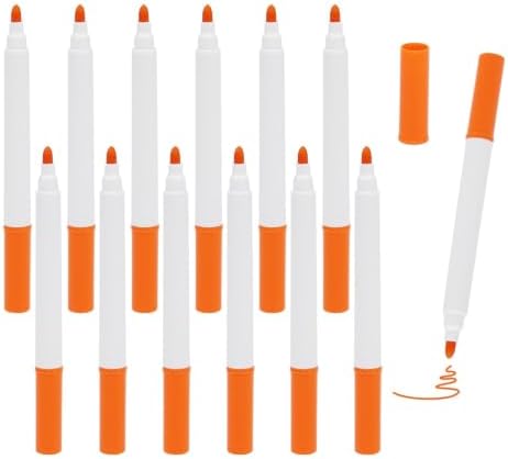 12 PCS Orange Liquid Chalk Markers, Fine Tip Neon Erasable Pens by Unknown