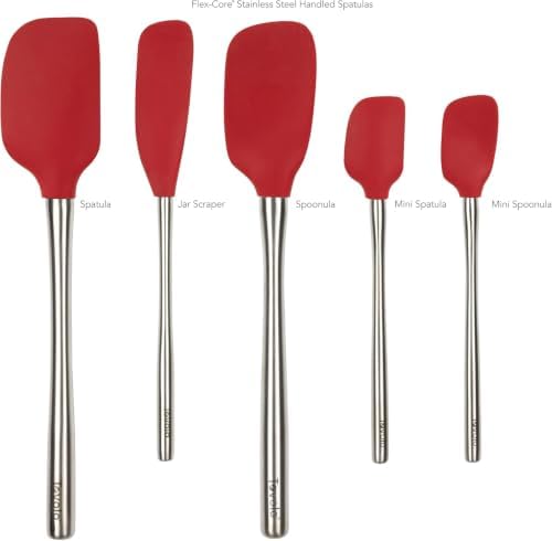 Tovolo Stainless Steel Handled Silicone Spatula Set of 5 Cayenne Red, - Image 4