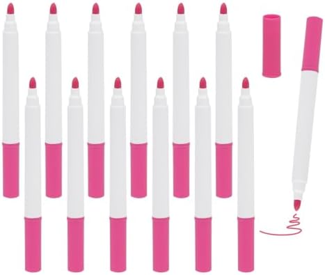 12 PCS Pink Liquid Chalk Markers, Fine Tip Neon Erasable Pens by Unknown