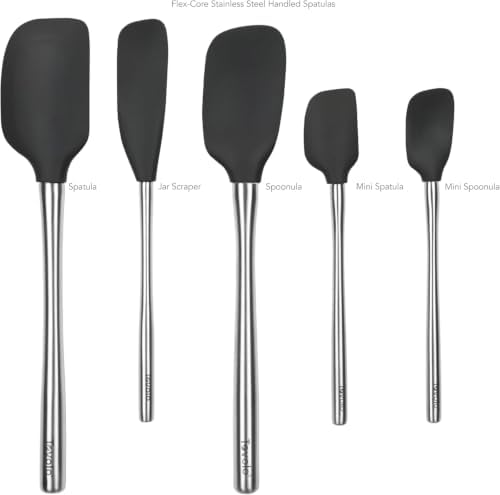 Tovolo Stainless Steel Handled Silicone Spatula Set of 5, Dishwasher Safe - Image 3