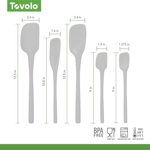 Tovolo Flex Core 5 Piece Silicone Spatula Set Heat Resistant All Silicone - Image 6