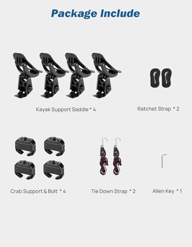JOYTUTUS Kayak Roof Rack Saddles, Crab Roof Mounting Kit Fits Most Car SUV - Image 6
