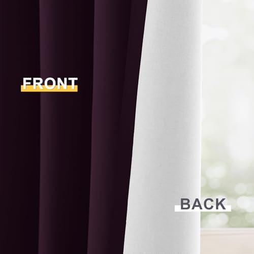 Yakamok Dark Purple 100% Blackout Curtains 63 Inches Long 50" Wide 2 Panels - Image 6