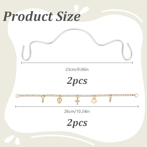 2pcs Car Hanging Ornaments Cute Alloy Flower Leaf Cross Pendants - Image 2