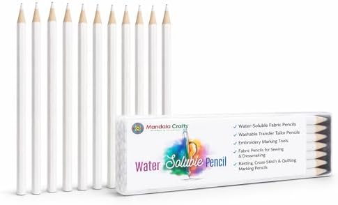 Mandala Crafts White Water Soluble Fabric Pencils by MandalaCrafts