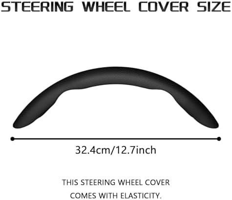 2-Piece Steering Wheel Cover, Carbon Fiber Segmented Steering Wheel Protector - Image 2