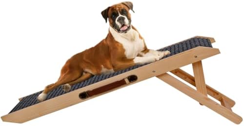 Foldable Dog Ramp for Dog, Dog Car Ramps 4 Adjustable Heights 9.8" to 18.1" by KYUYAO6