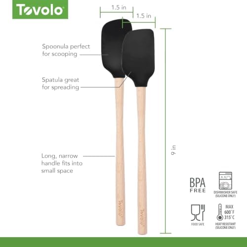 Tovolo Mini Spoon Spatula Wooden Handle Set - Image 5