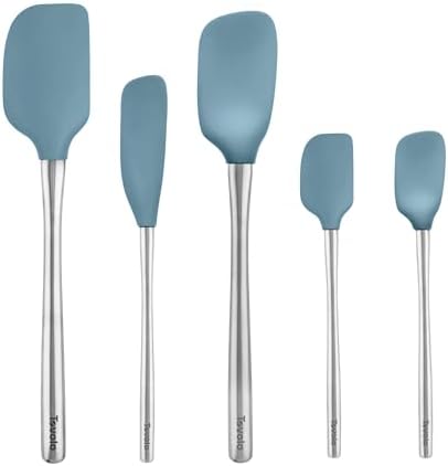Tovolo Stainless Steel Handled Silicone Spatula Set of 5, Dishwasher Safe by Tovolo