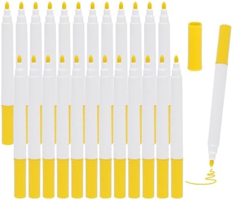 24 PCS Yellow Liquid Chalk Markers, Fine Tip Neon Erasable Pens by Unknown