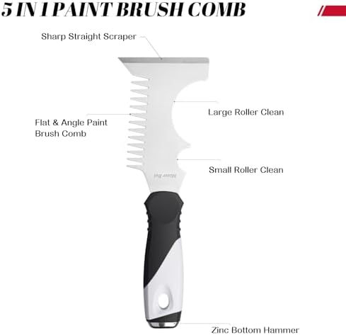 Mister Rui 5-in-1 Paint Brush Comb & Roller Cleaner, Hammer Base - Image 2