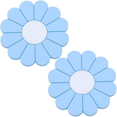 2-Pack Car Cup Holder Coaster Inserts, Daisy Shape, 2.75 Inch Non-Slip Silicone by MEAJOO